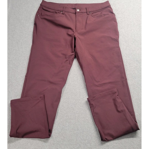 Lululemon Men's ABC Pant Classic Burgundy Size 34 Maroon Workout Golf Tennis - Picture 1 of 9